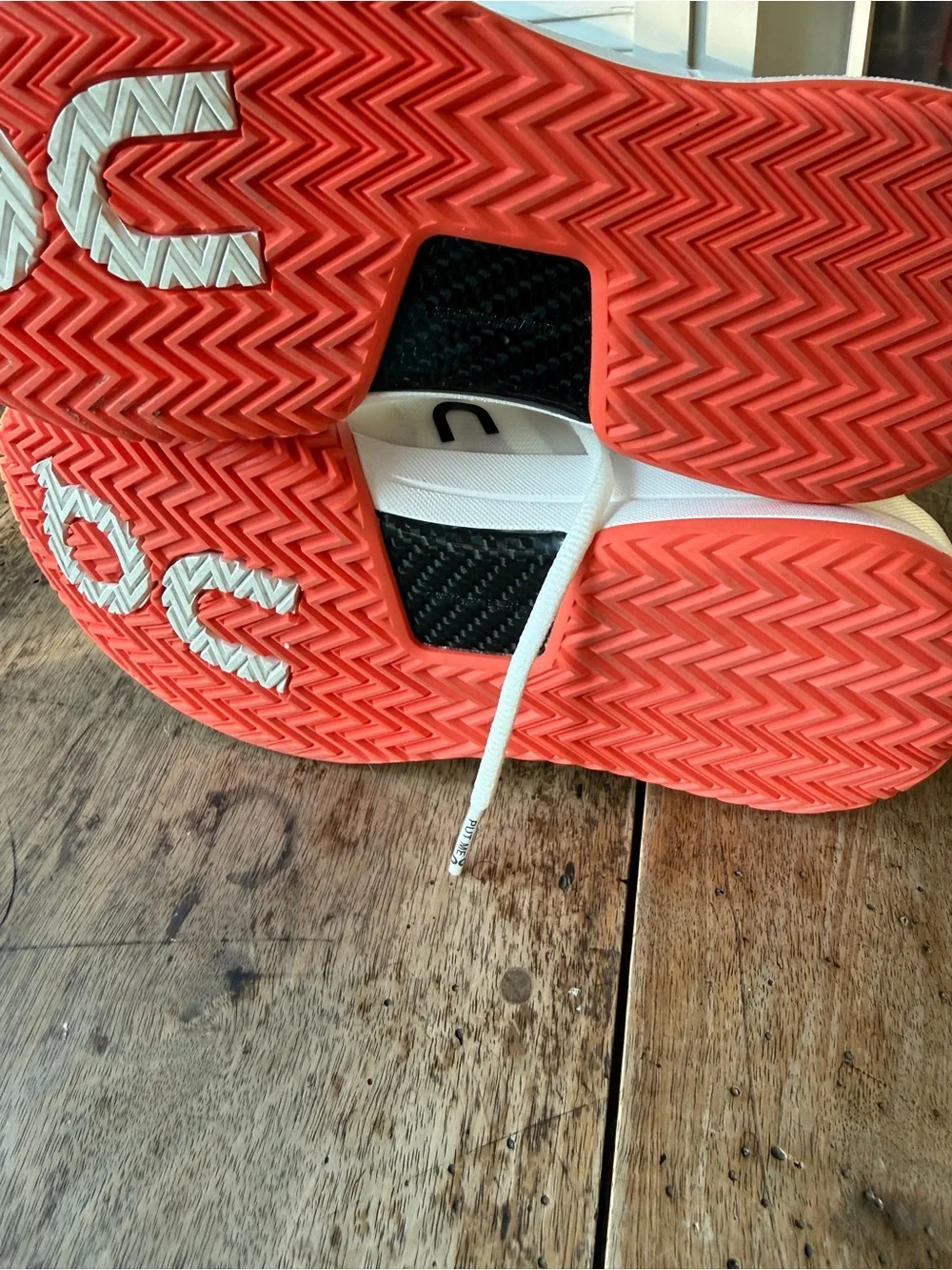 On Running Women's Roger Pro White Pink Orange Tennis Shoes